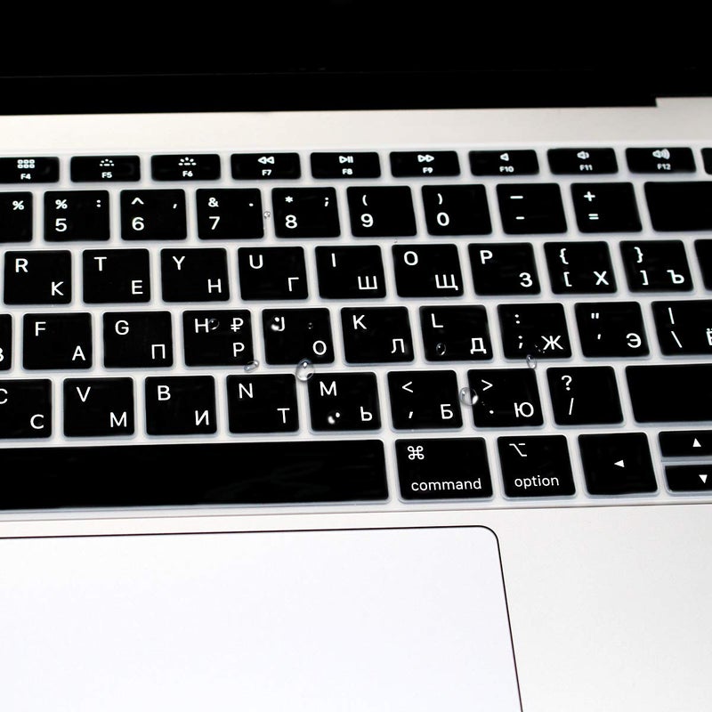 HRH Russian Language Silicone Keyboard Cover Skin for MacBook Air 13 Inch 2018 Release A1932 with Retina Display and Touch ID,European Layout - Image 4